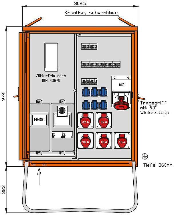 Walther Werke Anschlussverteilerschrank 55kVA m.Zählerplatz WAV0179R1