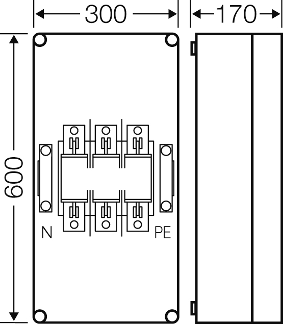 Hensel Sicherungsgehäuse 1xNH1 3p. 250A+PE+N Mi 4451