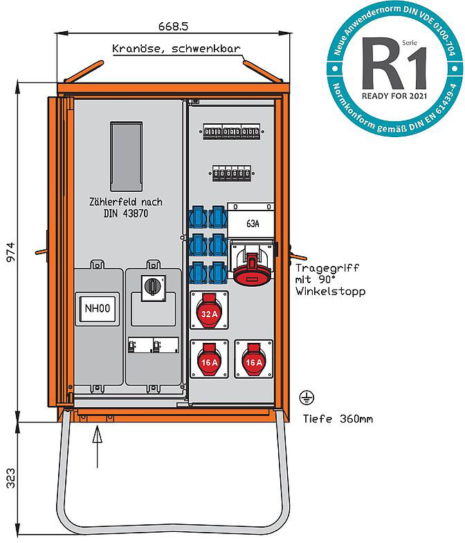 Walther Werke Anschlussverteilerschrank 44kVA m.Zählerplatz WAV0170R1
