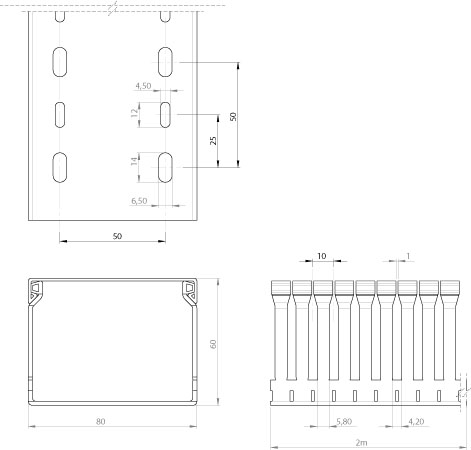 Unex Verdrahtungskanal lgr RAL7035 60x80 60.80.88