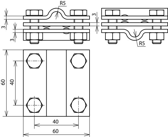 DEHN Kreuzstück NIRO f.Rd 8-10/8-10mm KS8.108.10FL30ZPV4A