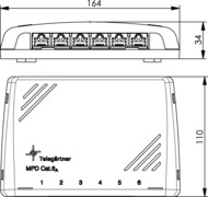 Telegärtner Mini-Verteiler Cat6A MPD6-HS K RAL7035 100006988