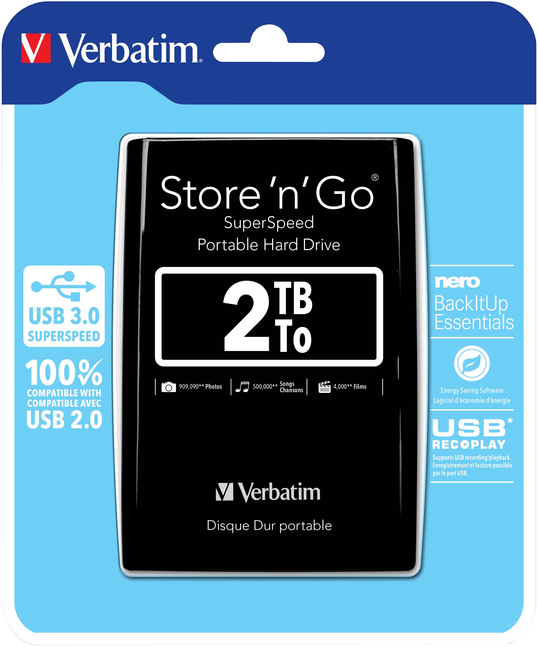 MediaCom-IT Festplatte 2TB USB3.0 Extern,6,35cm(2,5Z) 53177