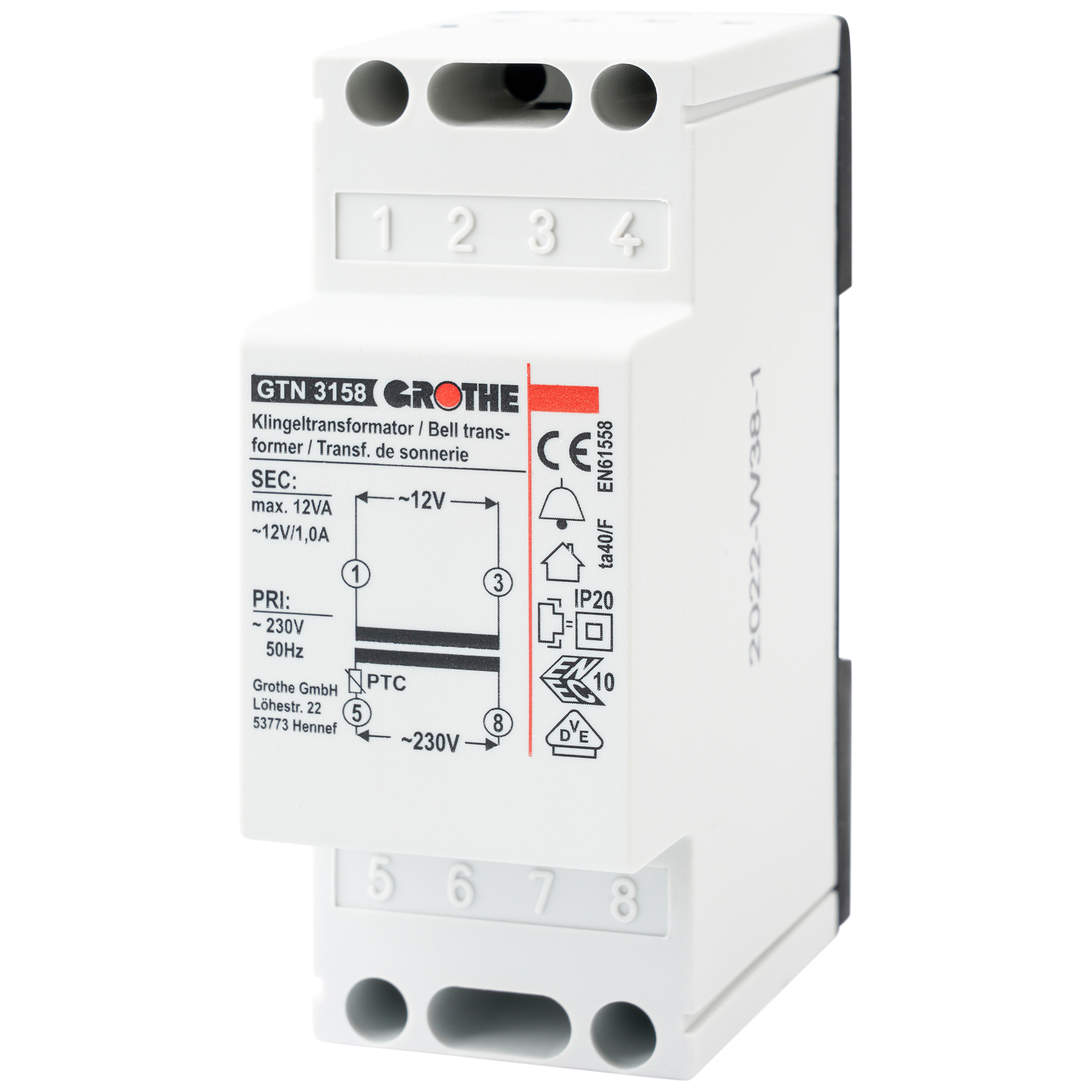 Grothe Klingeltransformator 1,0A GTN 3158