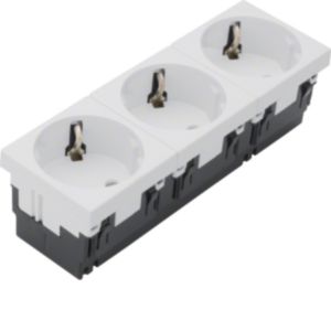 Tehalit Schuko-Steckdose Mosaik 3-fach 45x135 ESR333 ws