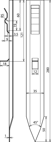 DEHN Abstandshalter L280mm St/tZn gerade AH FE RF