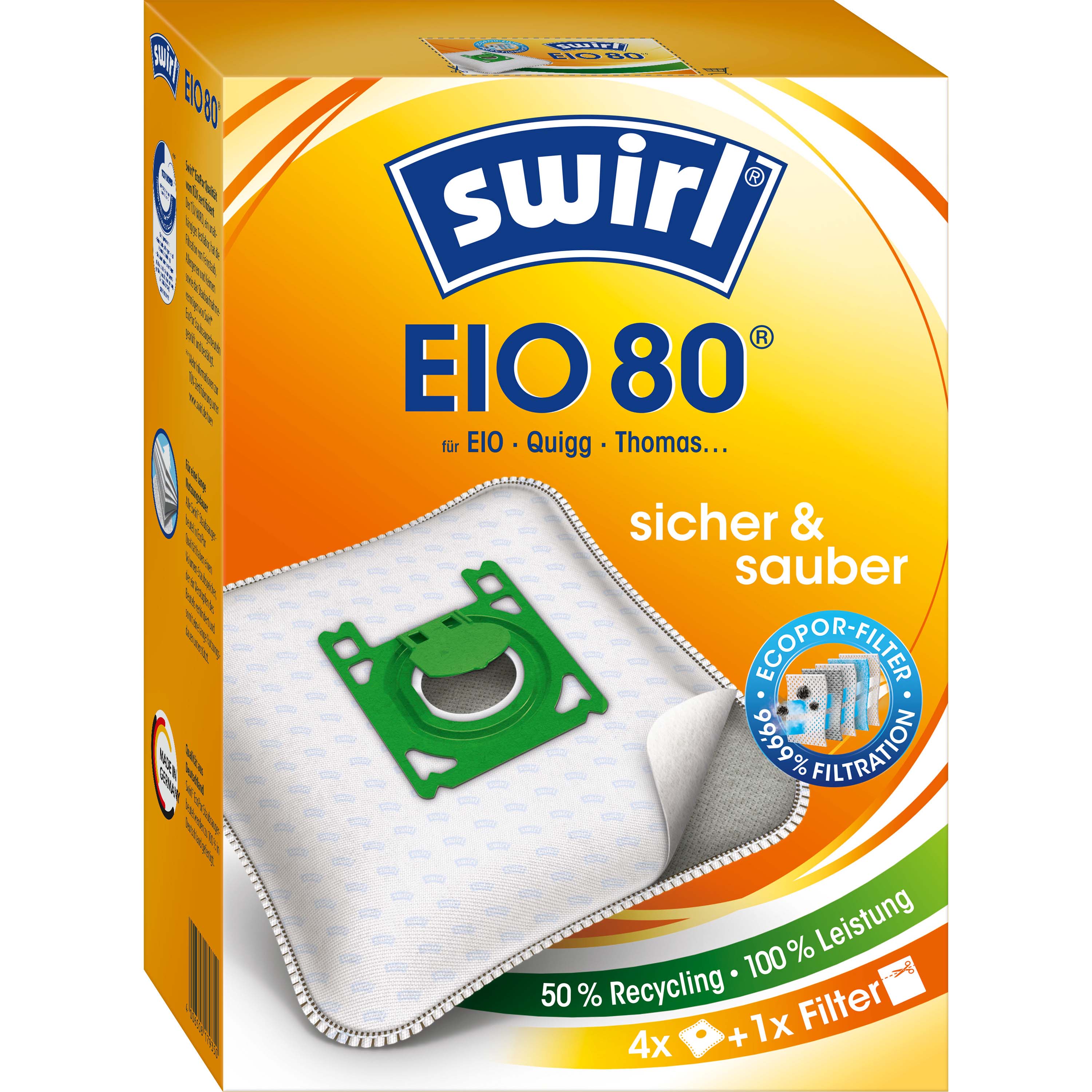 Melitta SDA Staubbeutel für EIO EIO 80 EcoPor VE4