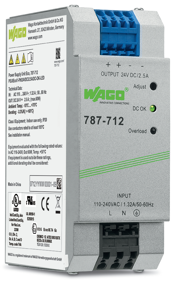 WAGO GmbH & Co. KG Stromversorgung 24VDC 2,5A 787-712