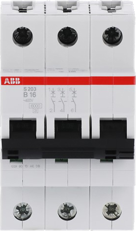 ABB Stotz S&J Sicherungsautomat B,6kA,16A,3P S203-B16