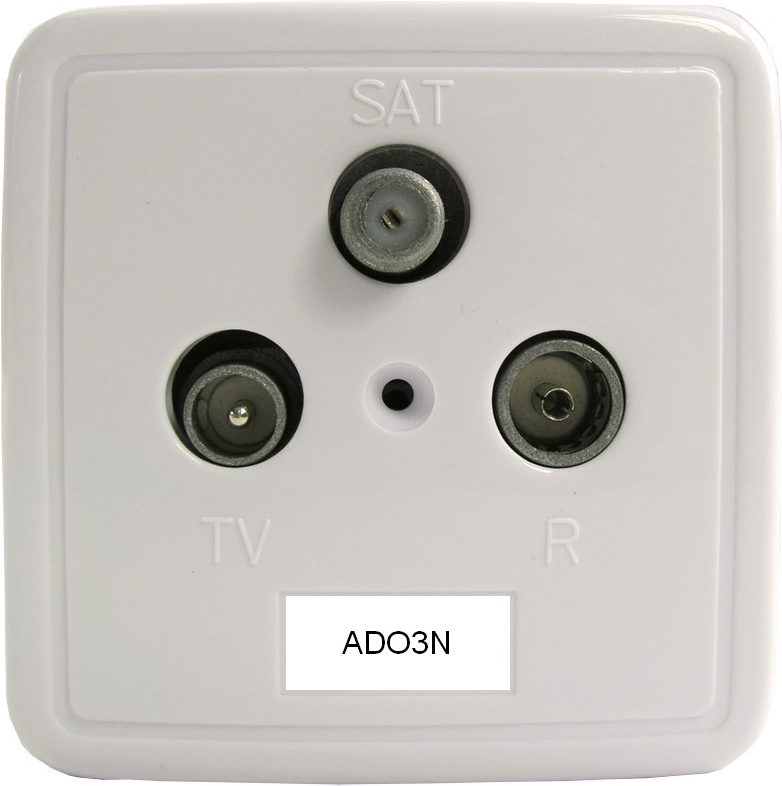 Televes Stichleitungsdose 3f. incl.APR.+Platte rws ADO3N