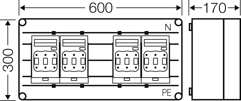 Hensel Sicherungsgehäuse 4x3xNH00 250A 5p Mi 6465