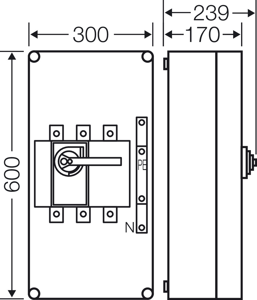 Hensel Lastschaltergehäuse 400A,3pol.+PE+N Mi 7445 Hensel Lastschaltergehäuse 400A,3pol.+PE+N Mi 7445
