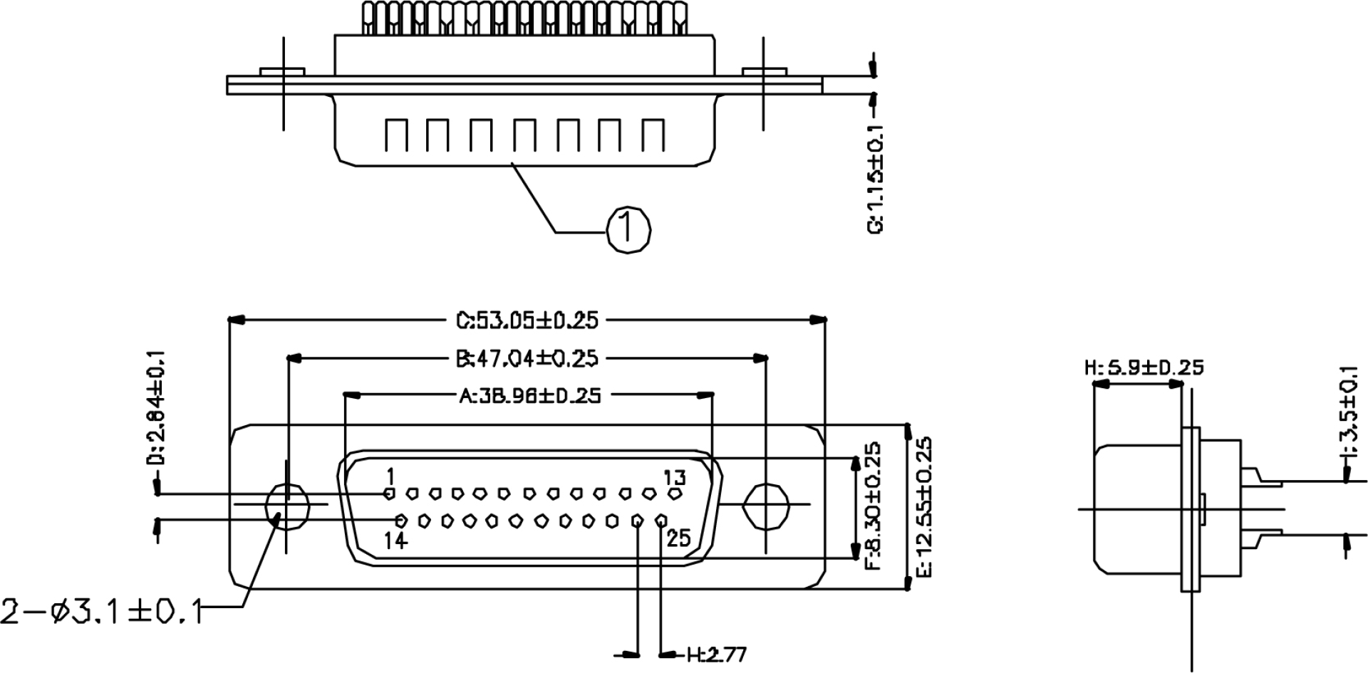 EFB-Elektronik D-Sub Stecker 25-pol. 28661.1