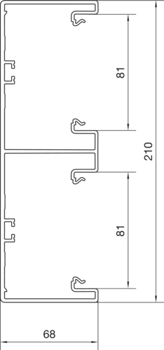 2 M Tehalit Brüstungskanal-Unterteil zu BR 68x210mm vw BR652101D9016