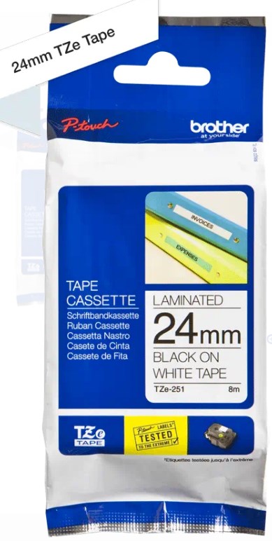 Brother Schriftbandkassette BF.weiß/DF.schwarz TZe-251