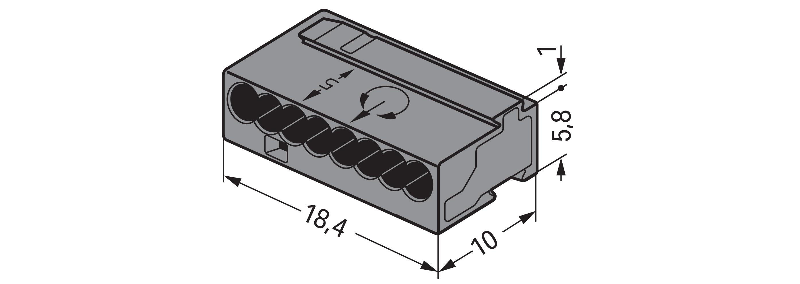 50 STK WAGO GmbH & Co. KG Verbindungsdosenklemme dgr 8x0,6-0,8mm 243-208