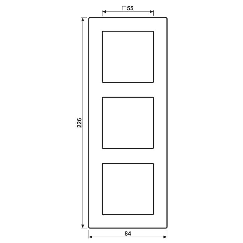 Jung Glasrahmen 3fach champ waage-/senkrecht AC 583 GL CH