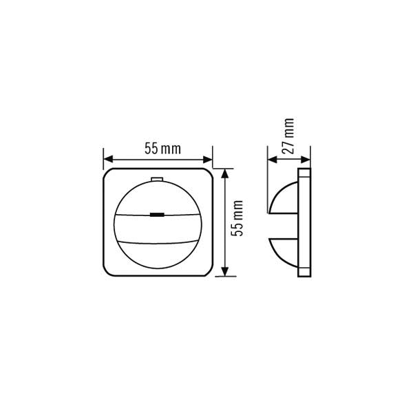 ESYLUX Abdeckung IP20-BJSI weiß MD 180i und PD 180i COVER BUJ REF IP20WH