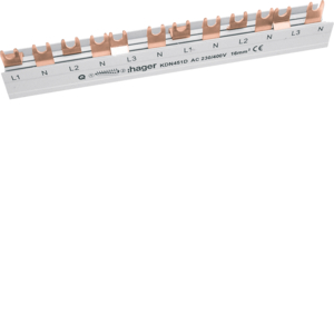 Hager Phasenschiene 4p,16qmm,12mod,Gabel KDN451D