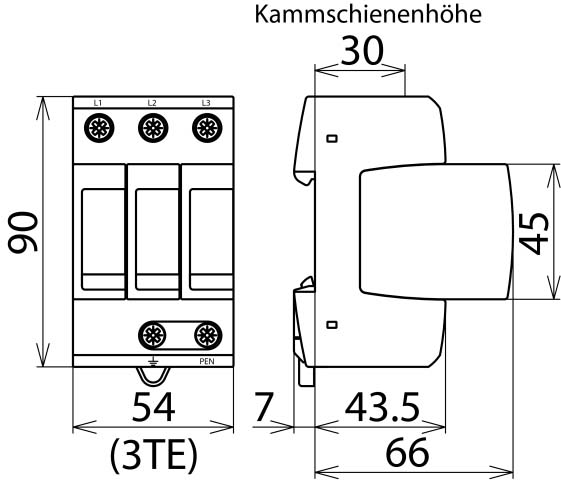 DEHN ÜS-Ableiter DEHNguard 230/400V,IP20,Typ2 DG M TNC 275