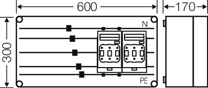 Hensel Sicherungsgehäuse 2x3xNH00 250A 5p Mi 6426