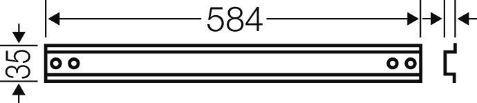 Hensel Tragschiene 584mmlang Hutpr.35mm Mi TS 60