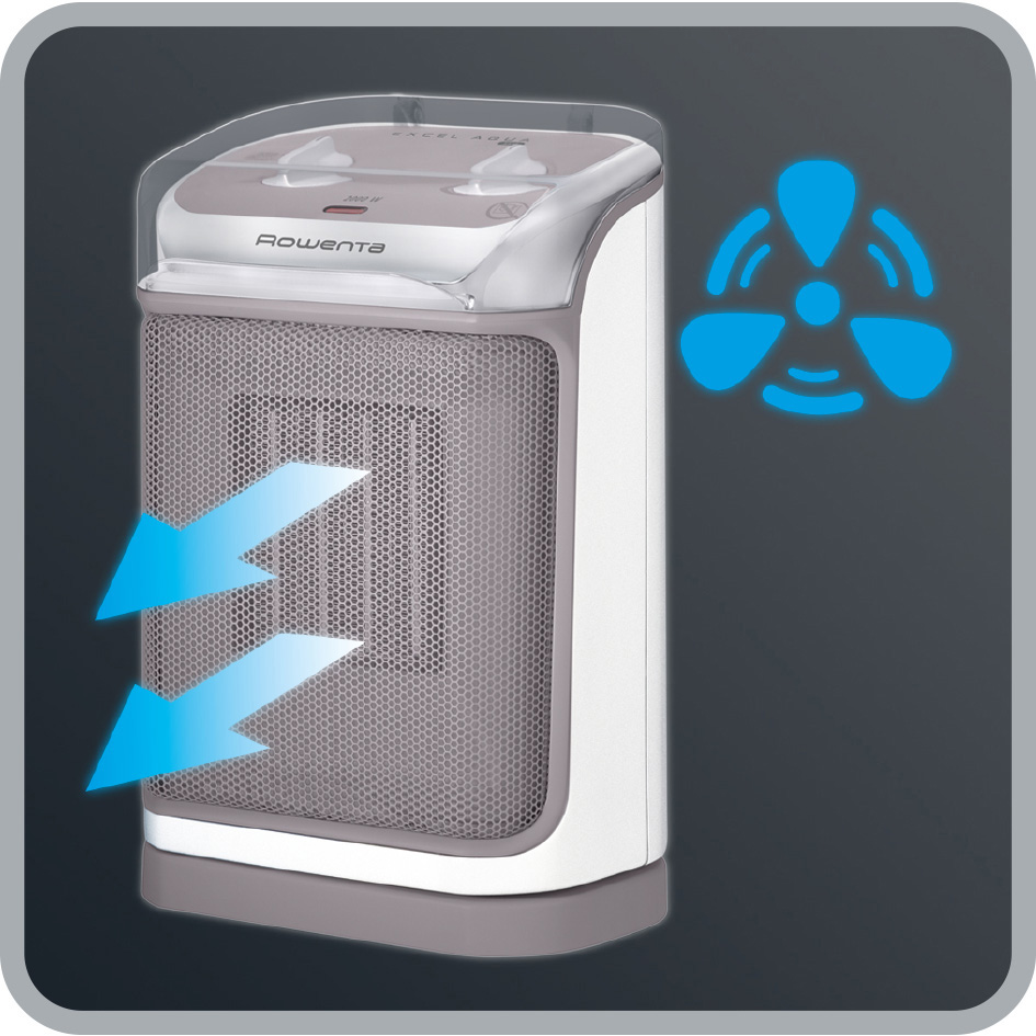 Groupe SEB WMF Keramik-Heizlüfter EXCEL Aqua Safe SO 9281 gr/ws