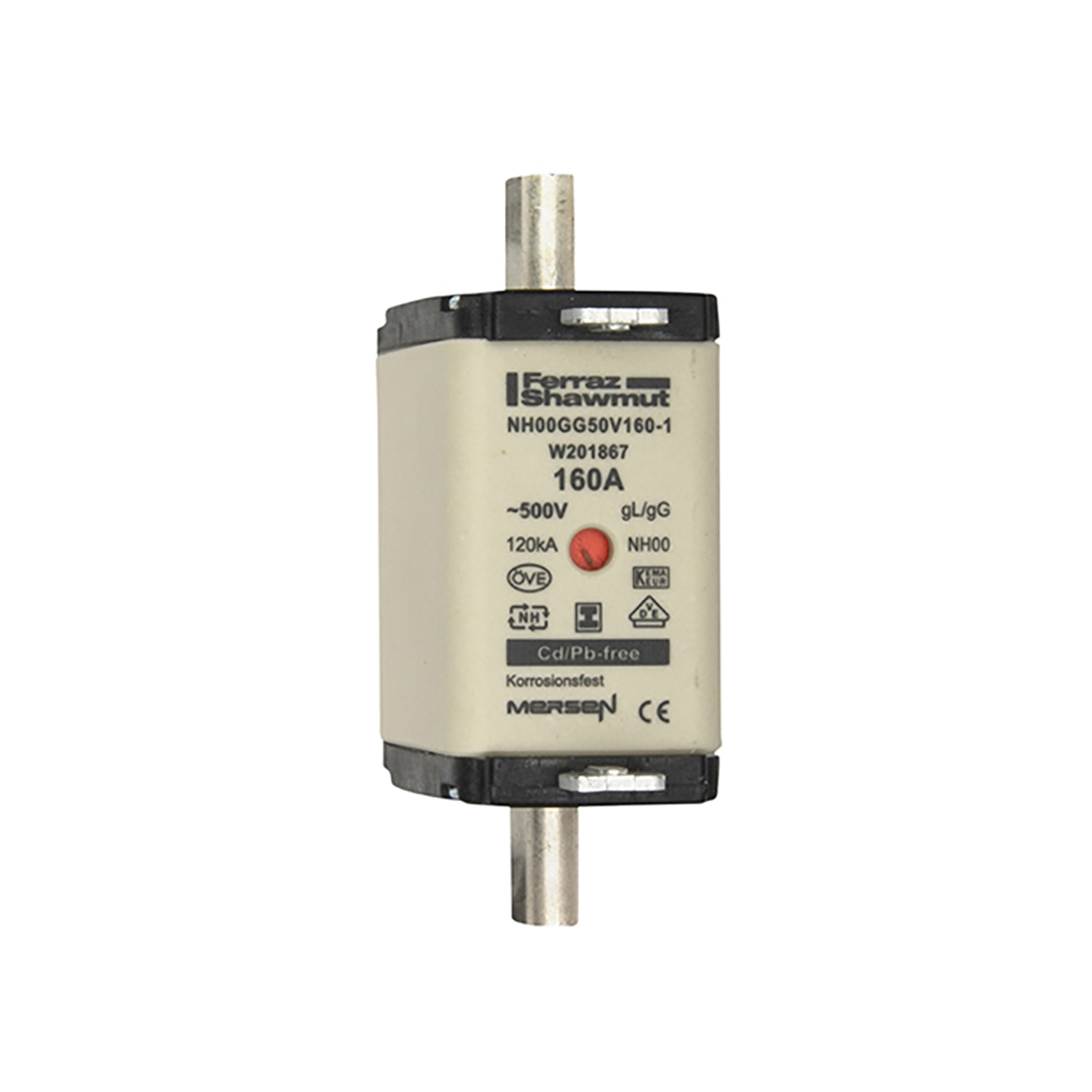 Mersen NH-Sicherungseinsatz SG Gr.00 gG 160A/500VKM NH00GG50V160-1
