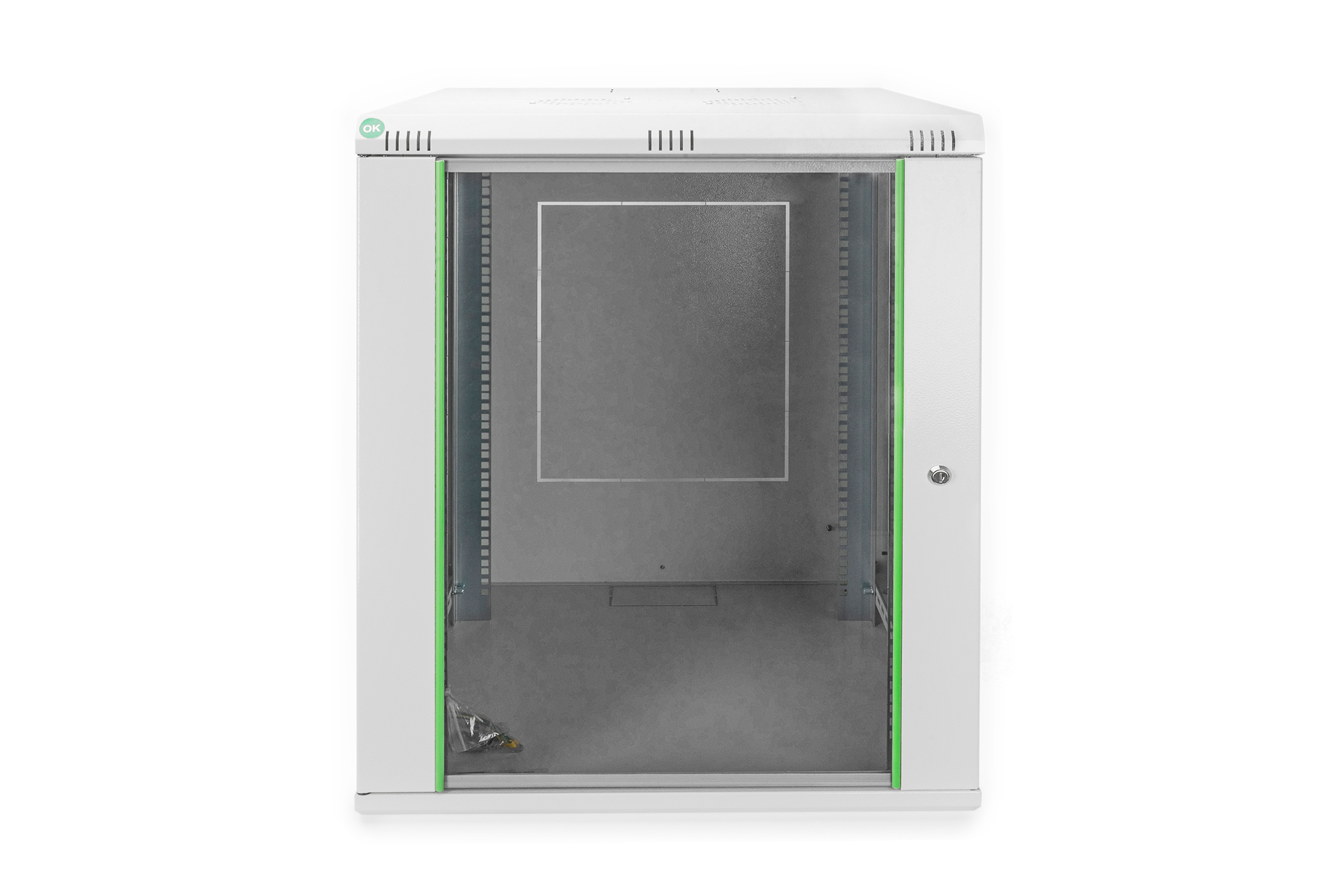 Assmann Electr. Wandschrank mit Glastür 16HE 600x600 grau DN-19 16U-6/6-EC