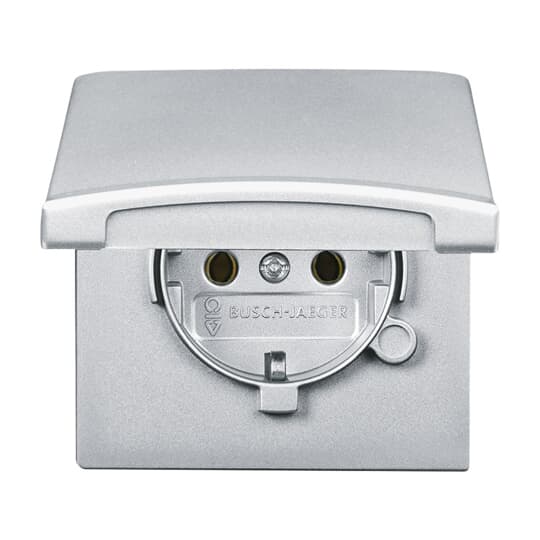 Busch-Jaeger Schuko-Steckdoseneinsatz IP44 alusilber 20 EUGK-33-101