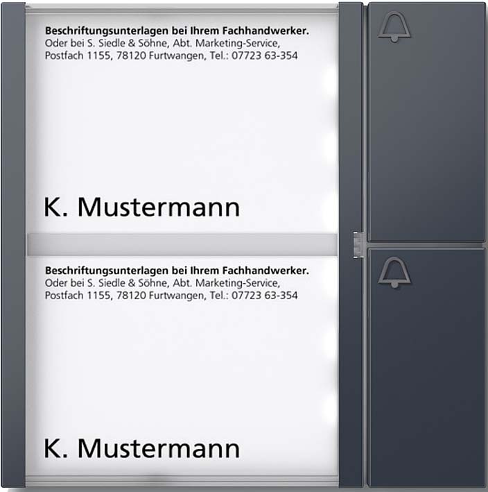 Siedle&Söhne Bus-Tasten-Modul anthrazitgrau BTM 650-02 AG