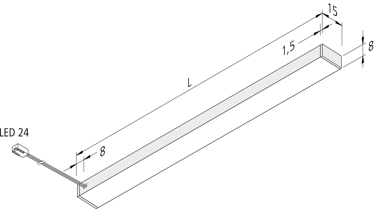 Hera LED-Unterbauleuchte 450mm wws 61001427102