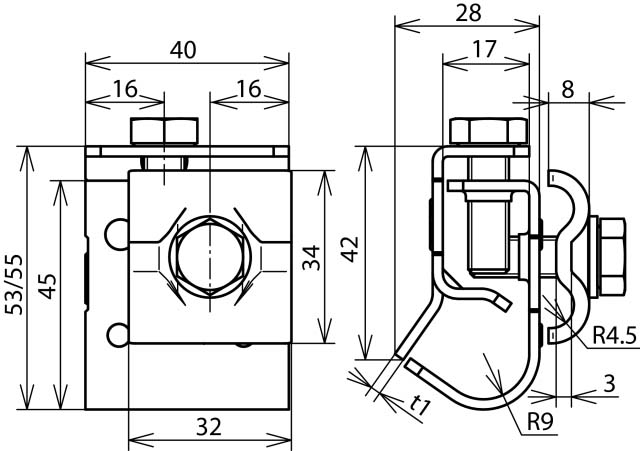 DEHN Dachrinnenklemme NIRO f.Wulst 16-22mm DRKDUL8.10W16.22V2A