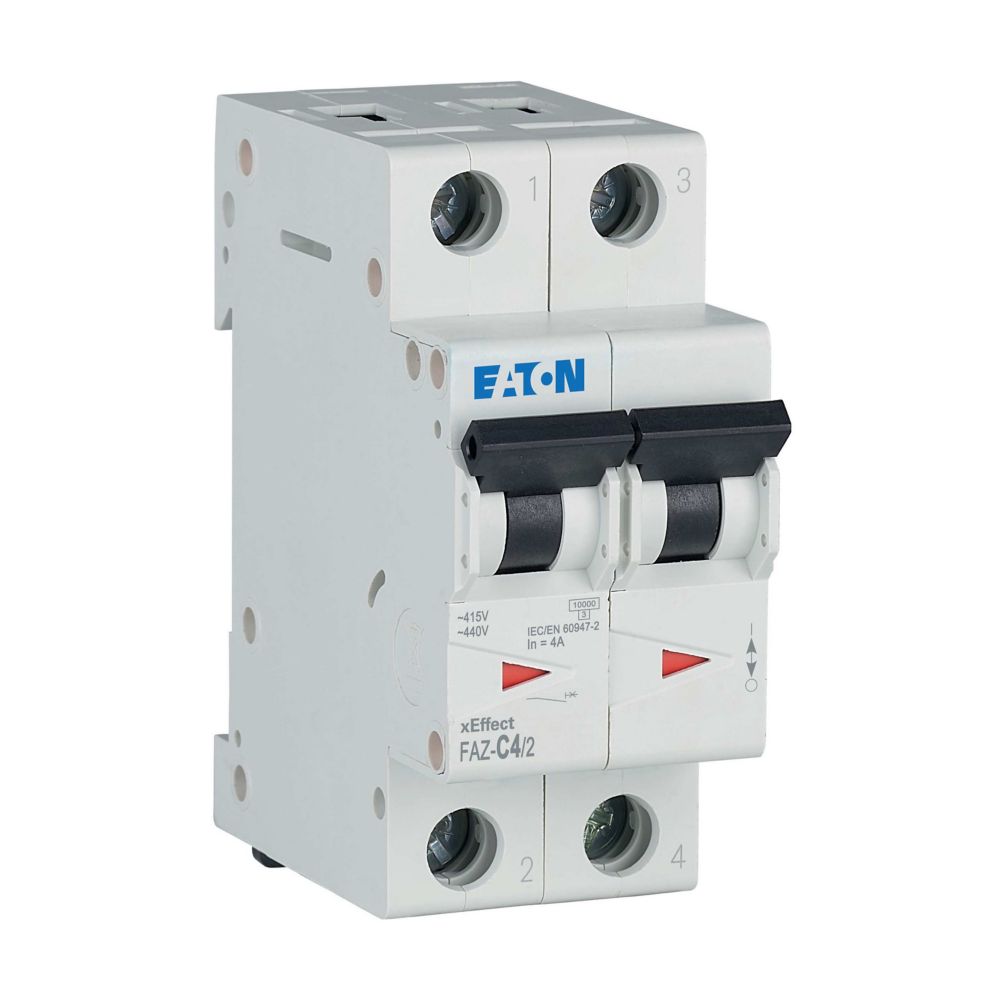 Eaton (Moeller) Leitungsschutzschalter C 4A, 2p FAZ-C4/2