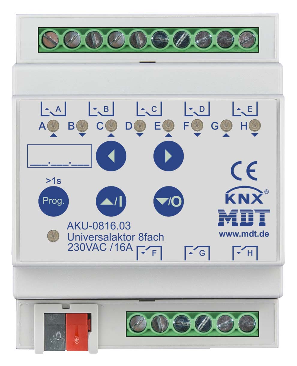 MDT technologies Universalaktor 8-fach 4TE REG,16A,230VAC,100µF AKU-0816.03