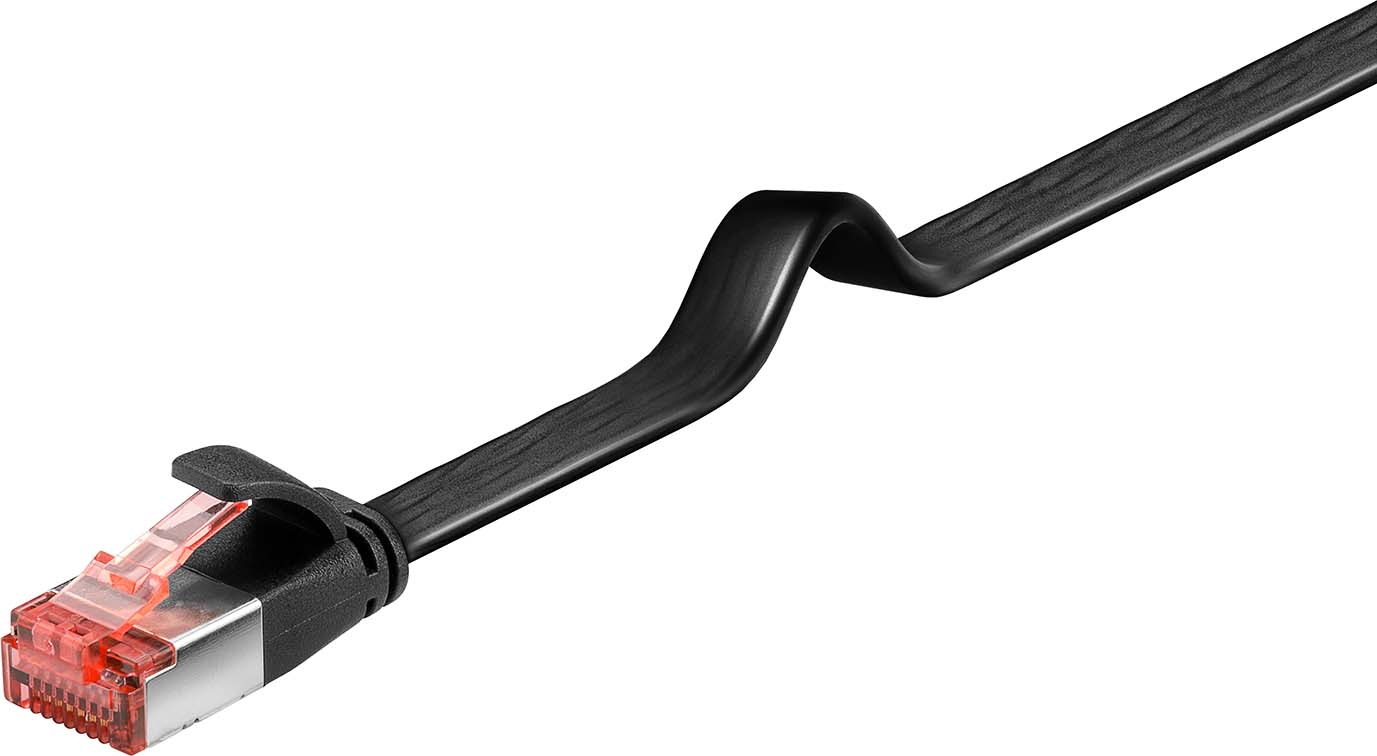 Wentronic Flachkabel U/FTP Cat6 schwarz 7,5m 94236