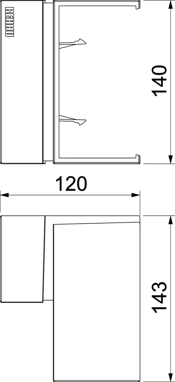 Rehau SIGNA BASE Inneneck 70x130, RAL9010 BRK IE70130 rws