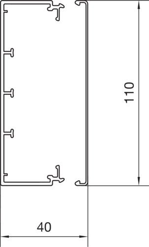 2 M Tehalit Leitungsführungskanal LF 40110 lgr