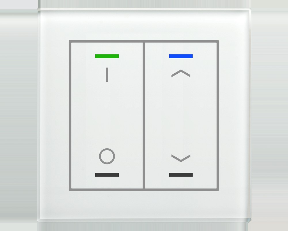 MDT technologies Glastaster II Light 2-fach RGBW,sw,Jalou,schalt BE-GTL2TW.D1