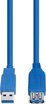 E+P Elektrik USB3.0 Verlängerung AA 3m,blau CC 318 LOSE