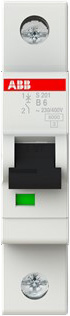 ABB Stotz S&J Sicherungsautomat 6kA 6A B 1p S201-B6 ABB Stotz S&J Sicherungsautomat 6kA 6A B 1p S201-B6