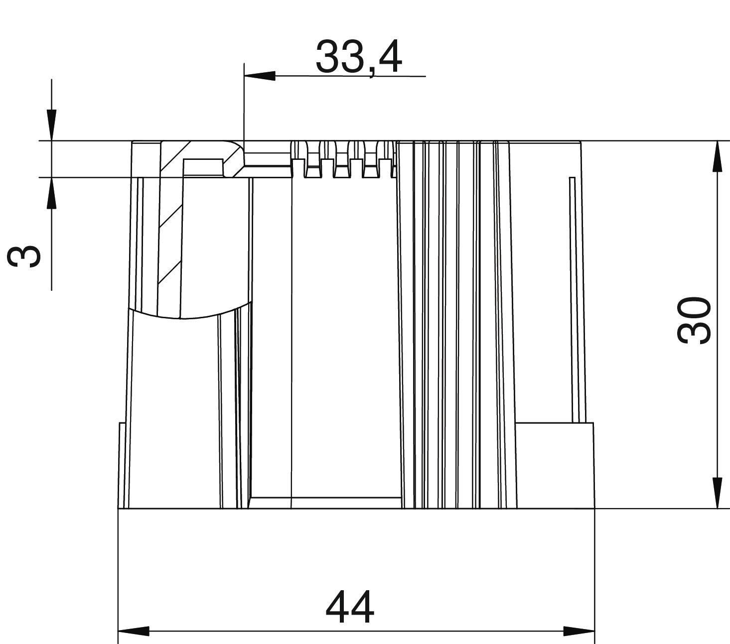 OBO Bettermann Vertr Rohrendtülle teilbar M40, PE, lgr 129 TB M40
