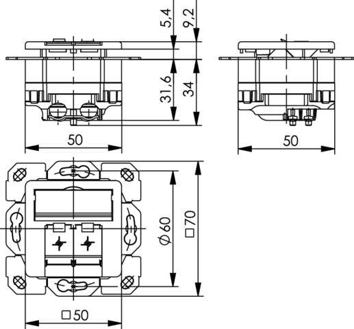 Telegärtner Anschlussdose aws AMJ45 8/8 Klasse E 100022942