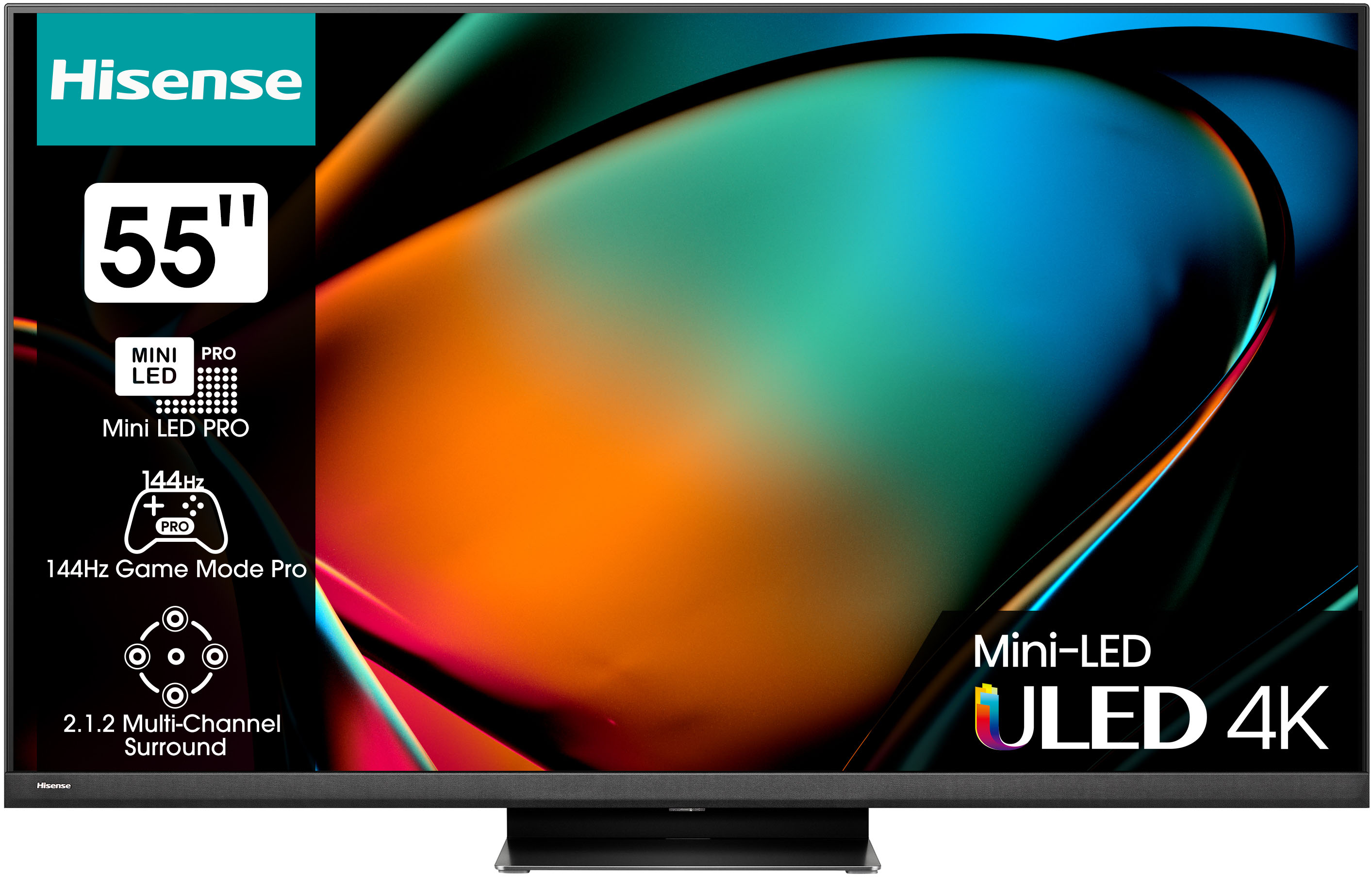 Hisense 4K HDR IQ ULED-TV 140cm,MiniLED 55U8KQ EEK G  (Spektrum A bis G )