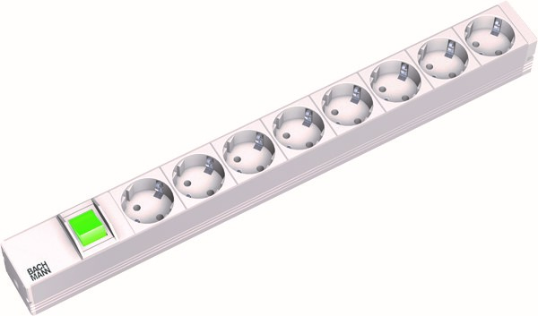 Bachmann 19Zoll Steckdosenleiste 8f 1HE 8xSchutz.1xScha. 333.400