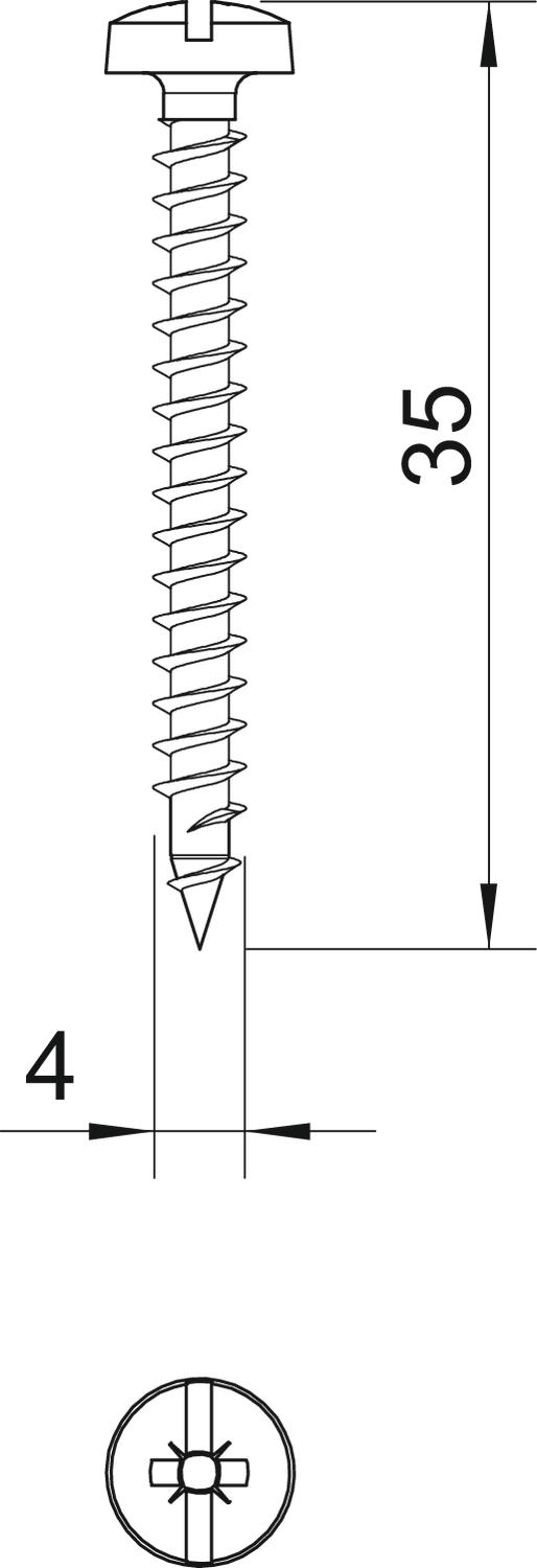 200 STK OBO Bettermann Vertr Golden-Sprintschraube +/- Panhead 4x35mm 4758 4.0x35