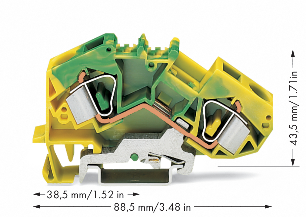 WAGO GmbH & Co. KG Schutzleiterklemme 0,2-16mmq gn/gelb 783-607