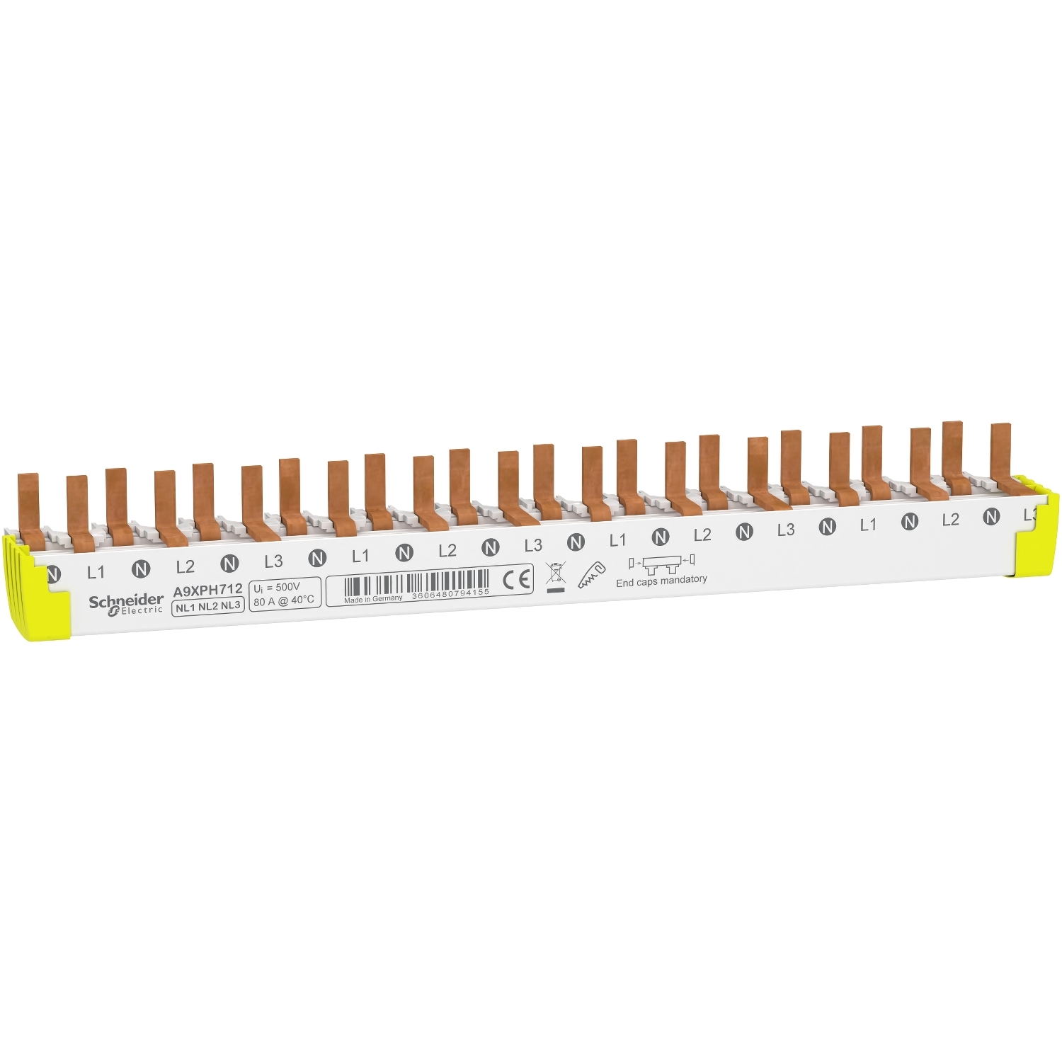 Schneider Electric Phasenschiene 3P+N, 12TE A9XPH712