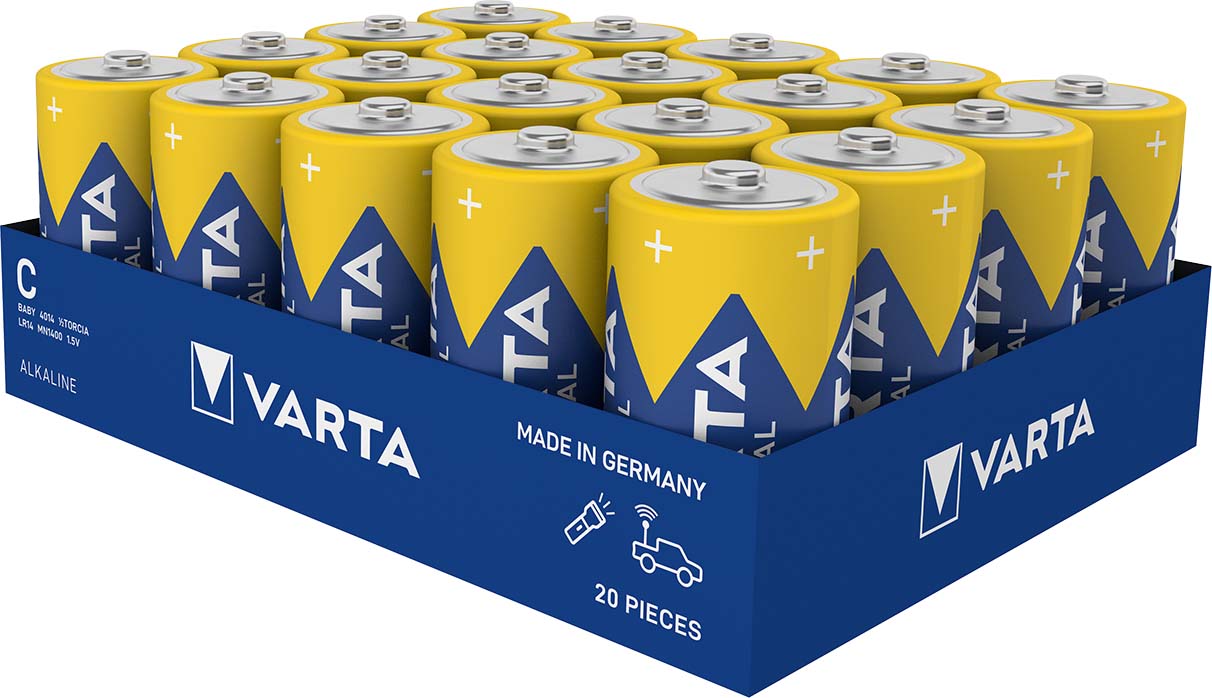 20 STK Varta Cons.Varta Batterie Industrial C Baby, R14, Al-Mn 4014 Ind. Stk.1