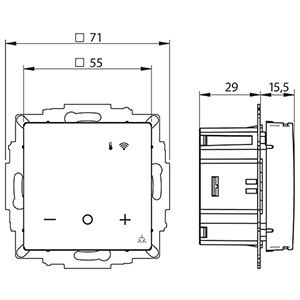 Eberle Controls UP-Thermostat Smart Home fähig UTE3800U-RAL9010-G55